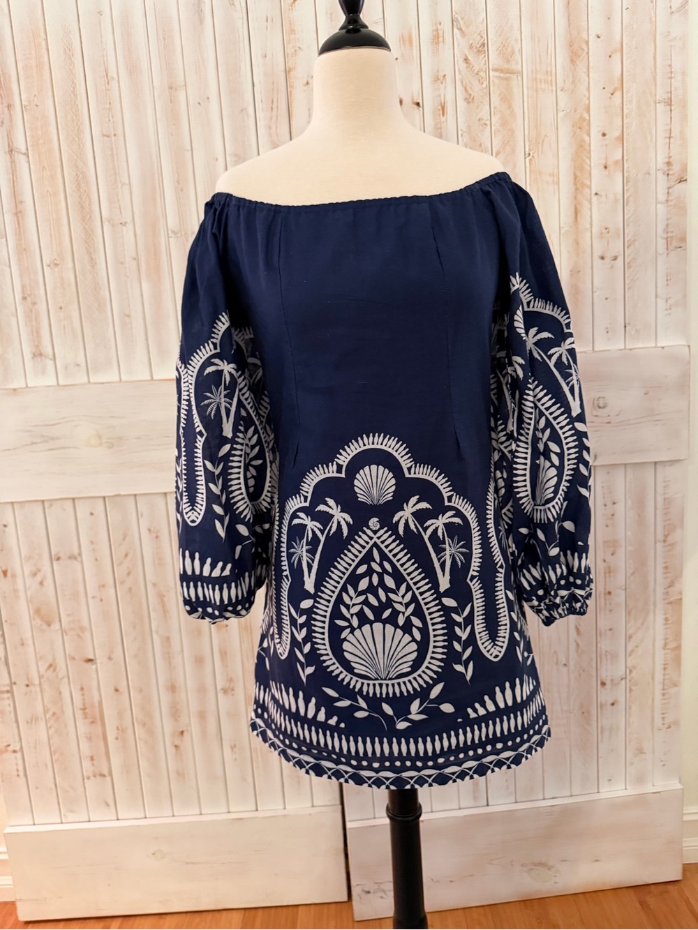 Lois London blue off the shoulder mini dress M